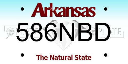 586NBD Arkansas License Plate