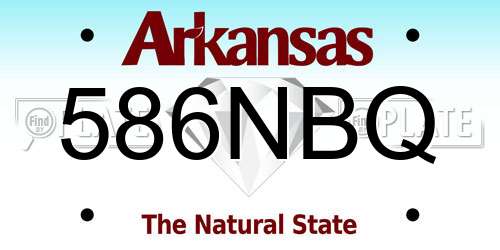 586NBQ Arkansas License Plate