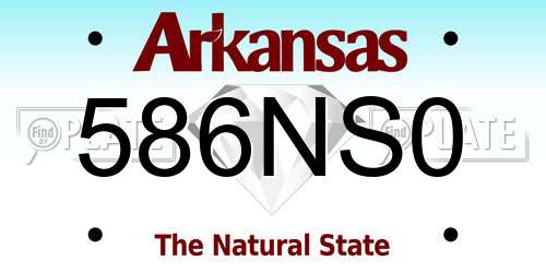 586NS0 Arkansas License Plate