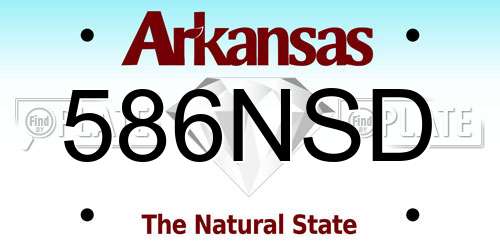 586NSD Arkansas License Plate