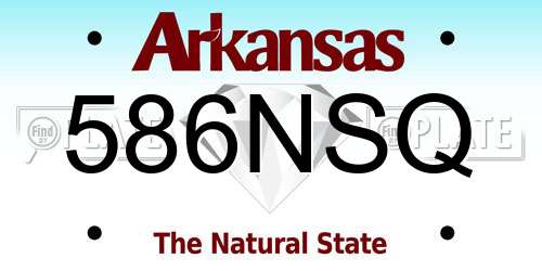 586NSQ Arkansas License Plate