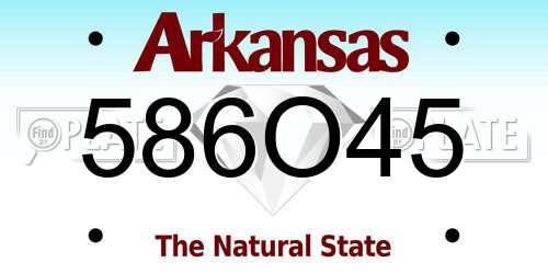 586O45 Arkansas License Plate