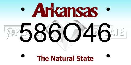 586O46 Arkansas License Plate