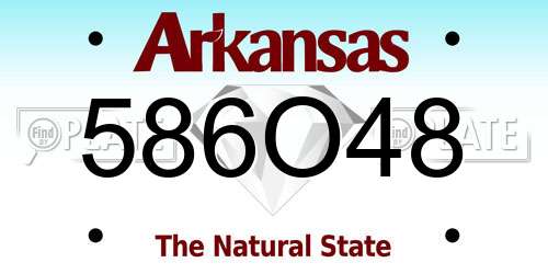 586O48 Arkansas License Plate