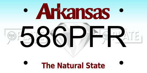 586PFR Arkansas License Plate