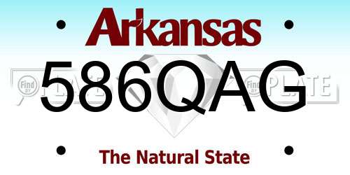 586QAG Arkansas License Plate
