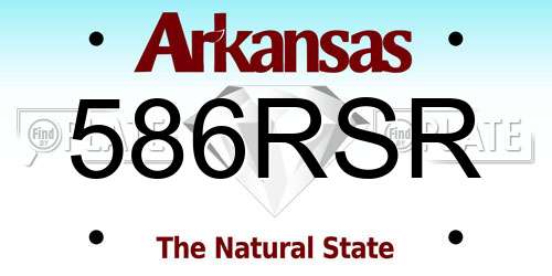 586RSR Arkansas License Plate