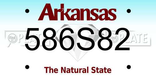 586S82 Arkansas License Plate