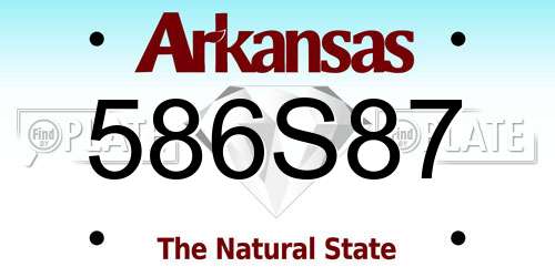 586S87 Arkansas License Plate