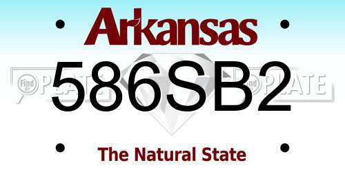 586SB2 Arkansas License Plate