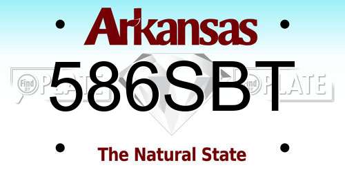 586SBT Arkansas License Plate