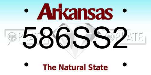 586SS2 Arkansas License Plate