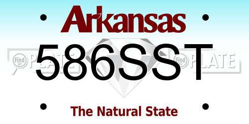 586SST Arkansas License Plate