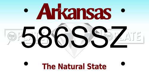 586SSZ Arkansas License Plate