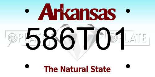 586T01 Arkansas License Plate