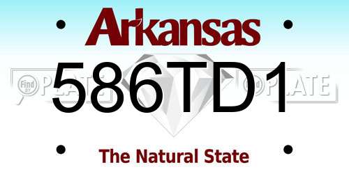 586TD1 Arkansas License Plate