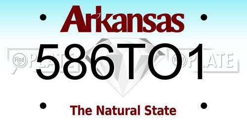 586TO1 Arkansas License Plate