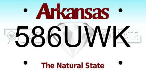 586UWK Arkansas License Plate