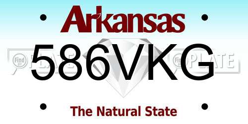 586VKG Arkansas License Plate