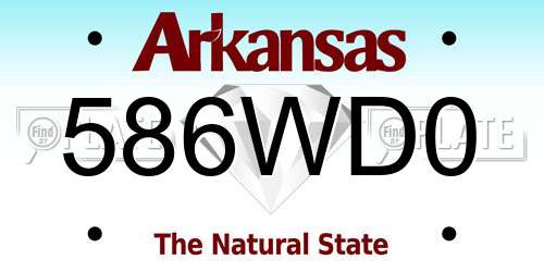586WD0 Arkansas License Plate