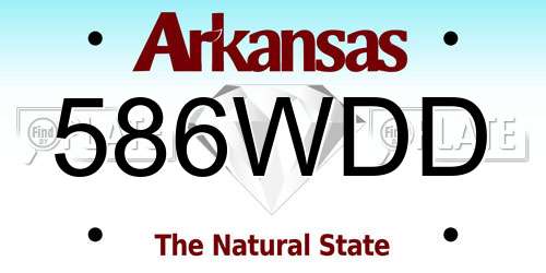 586WDD Arkansas License Plate
