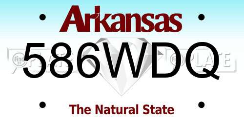 586WDQ Arkansas License Plate