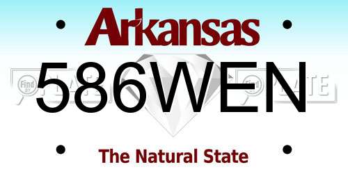 586WEN Arkansas License Plate
