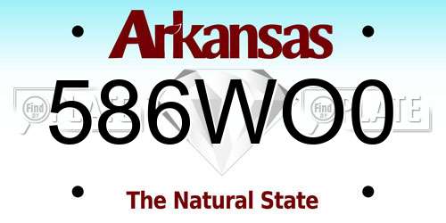 586WO0 Arkansas License Plate