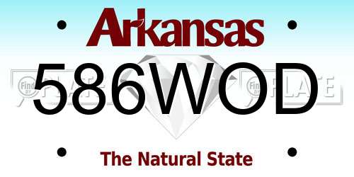 586WOD Arkansas License Plate