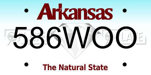 586WOO Arkansas License Plate