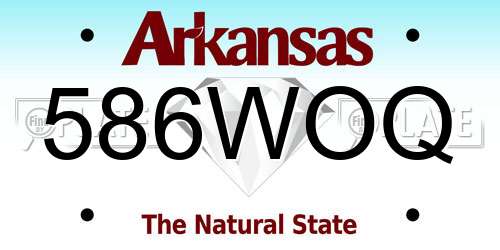 586WOQ Arkansas License Plate
