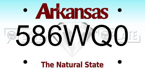 586WQ0 Arkansas License Plate