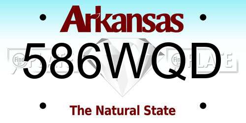 586WQD Arkansas License Plate