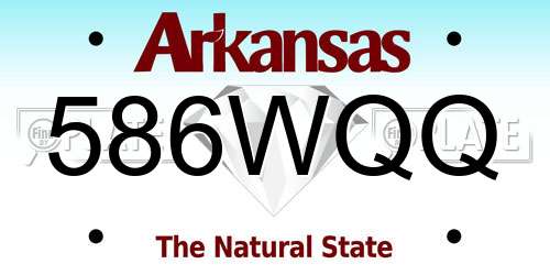 586WQQ Arkansas License Plate