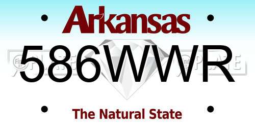 586WWR Arkansas License Plate