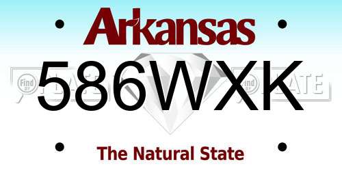 586WXK Arkansas License Plate