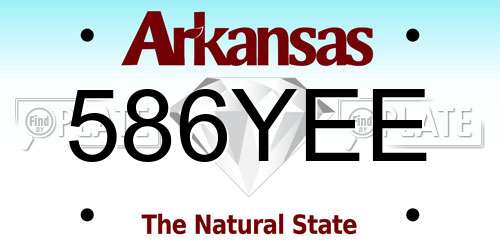 586YEE Arkansas License Plate
