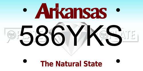 586YKS Arkansas License Plate
