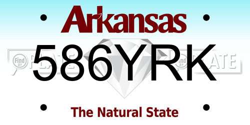 586YRK Arkansas License Plate