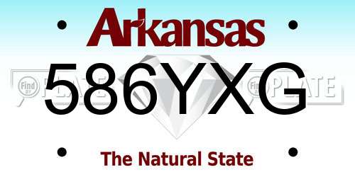 586YXG Arkansas License Plate