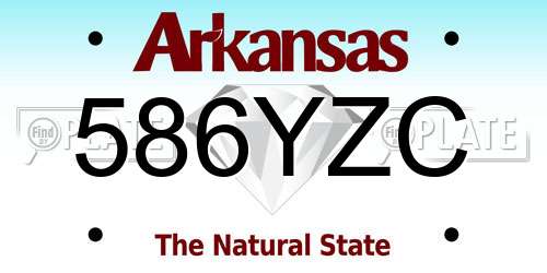 586YZC Arkansas License Plate