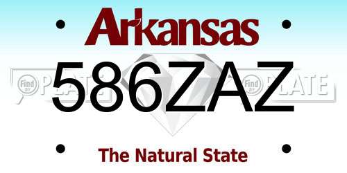 586ZAZ Arkansas License Plate
