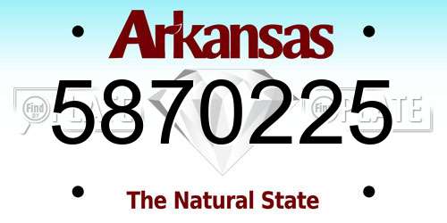 5870225 Arkansas License Plate