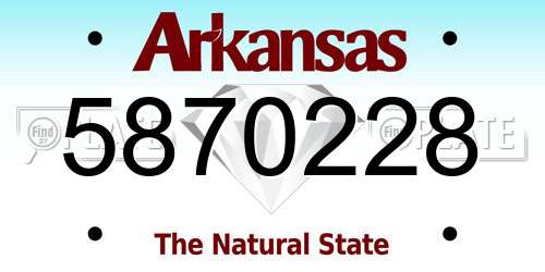 5870228 Arkansas License Plate