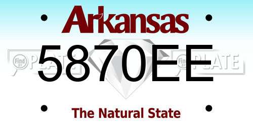 5870EE Arkansas License Plate