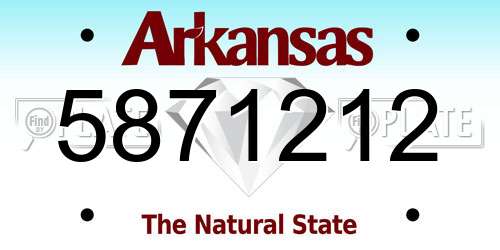 5871212 Arkansas License Plate