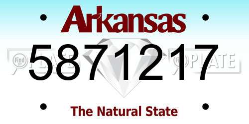 5871217 Arkansas License Plate