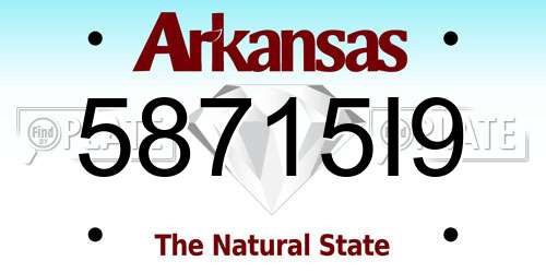 58715I9 Arkansas License Plate