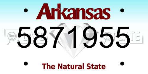 5871955 Arkansas License Plate