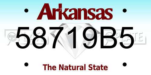 58719B5 Arkansas License Plate